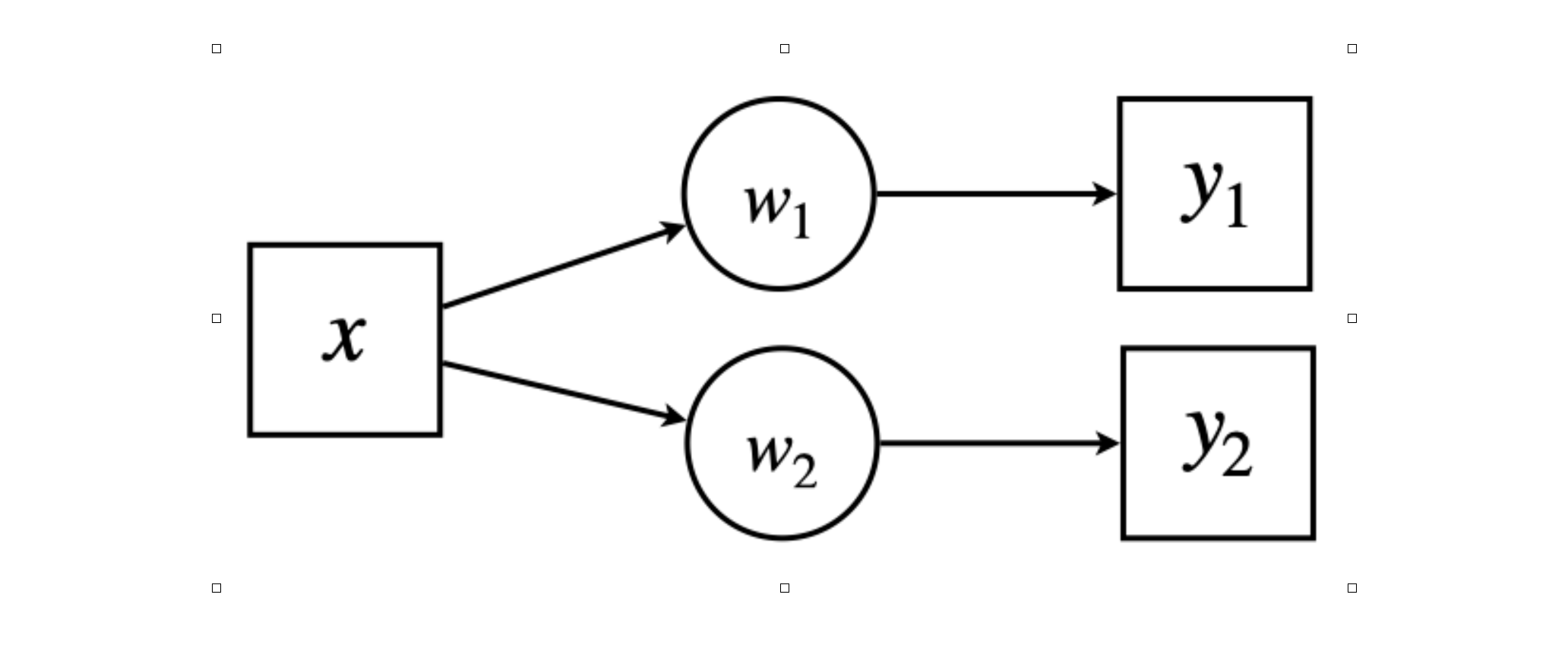 A toy neural network with two neurons